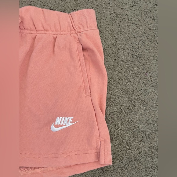 NIKE Pink Coral Sweatshorts, Size Large - Picture 2 of 10
